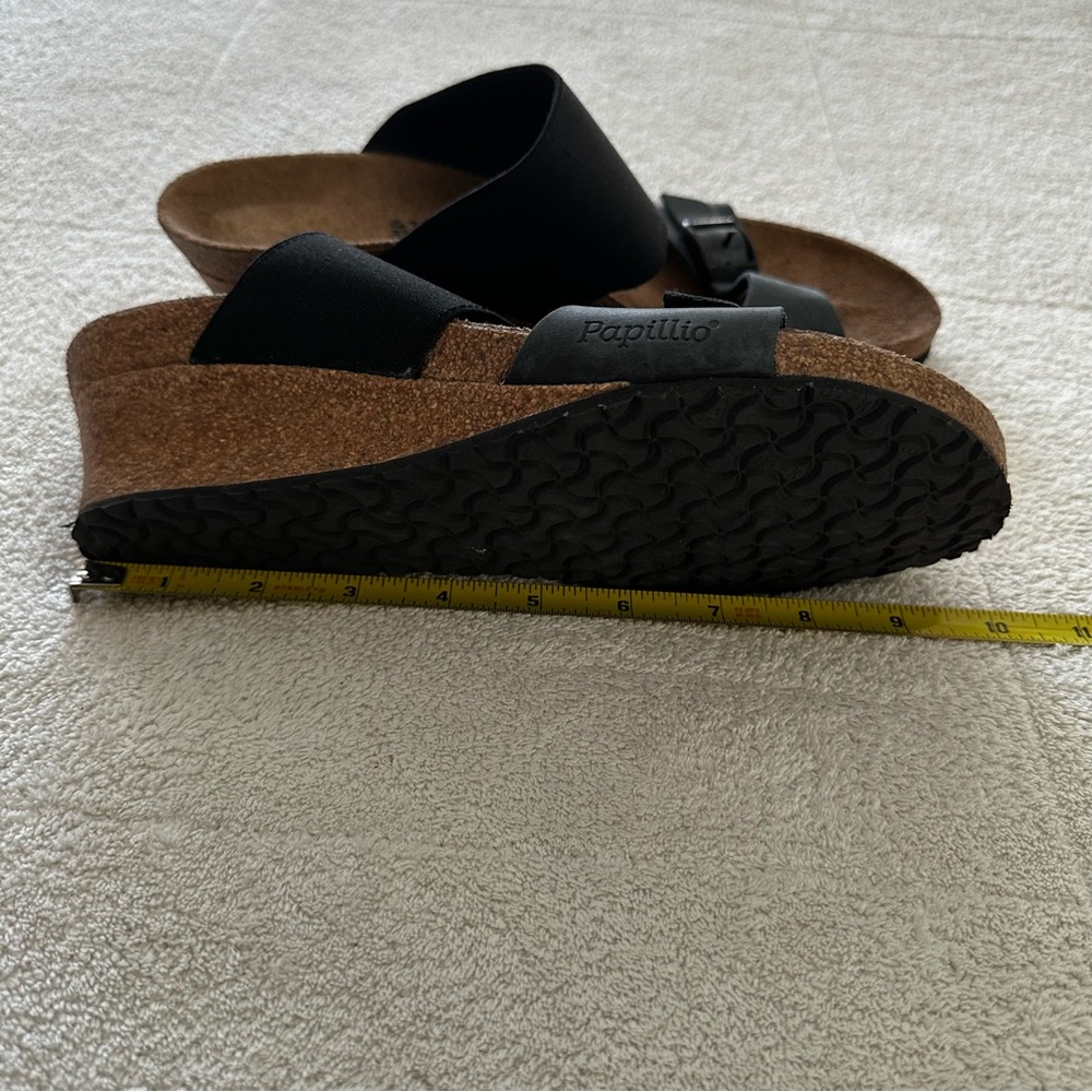 Birkenstock Black Two-Strap Cork Footbed Sandals - Picture 13 of 16